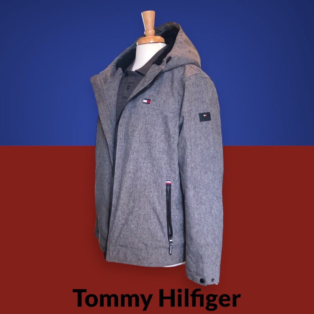 Tommy Hilfiger Grey XL Water & Wind Resistant Jacket with A 3-Layer Fabric